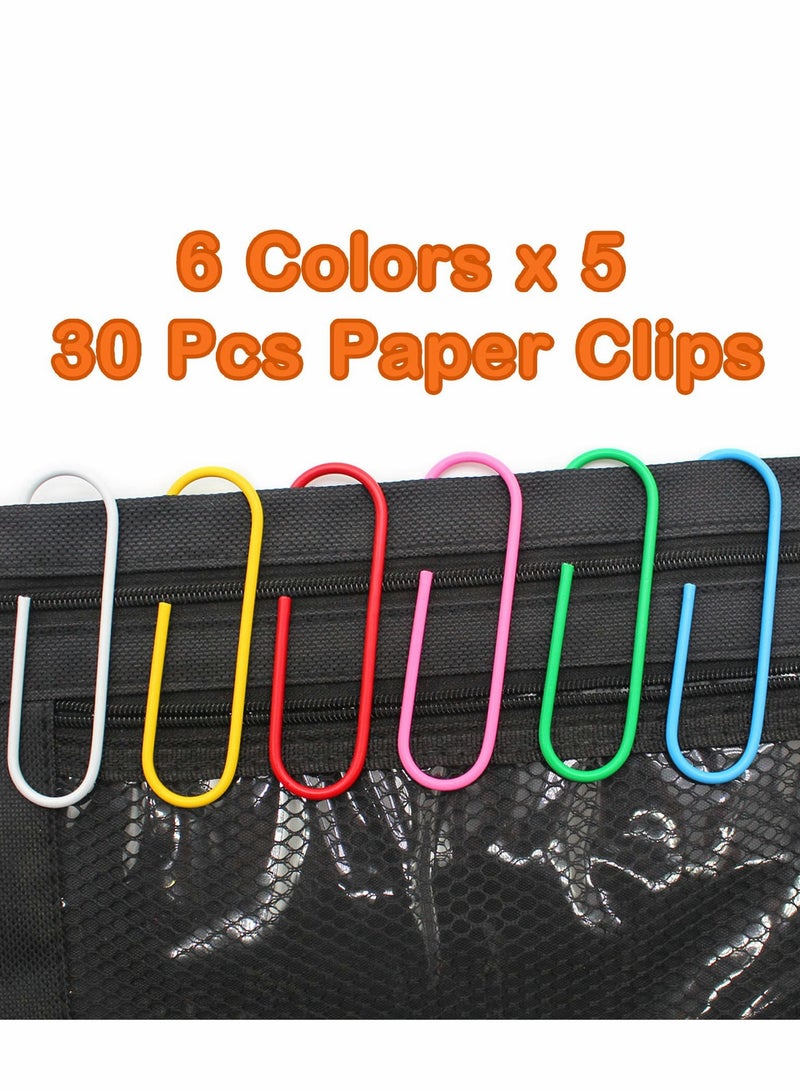 30 Pack Paper Clips, 4 Inch Large Sheet Holder Mega Paperclips, Jumbo Size 10cm Clips Paper Holder for Files, Documents, Work Organizing, Home Office School Supplies (Rustproof and Multicolored) - Image 3